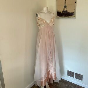 Vintage Loralie Fairy Whimsacal Crochet Flower Maxi Dress 6 Small